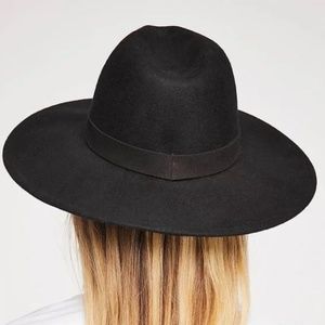 FREE PEOPLE BEAUMONT SUEDE BAND FELT HAT COLOR BLACK